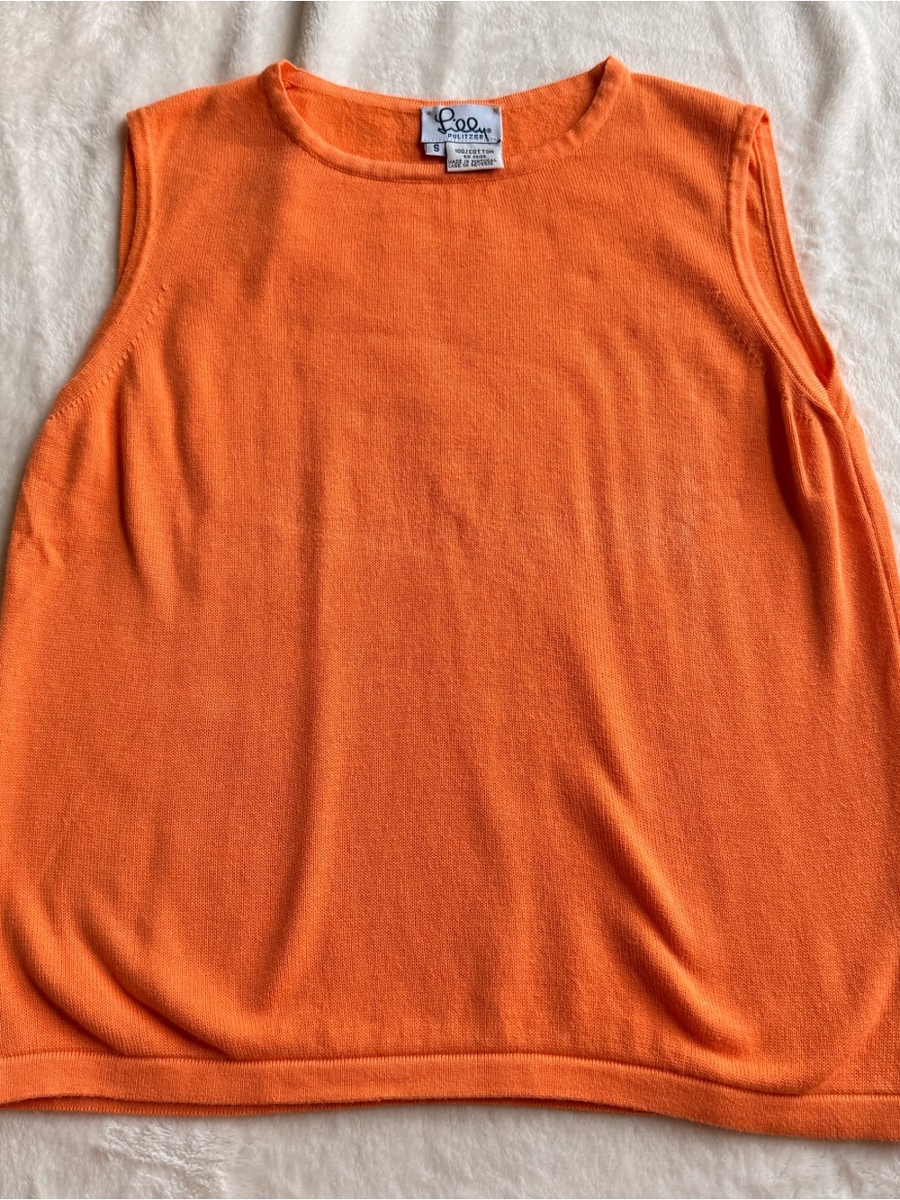 Lilly Pulitzer Orange Sleeveless Knit Sweater Vest